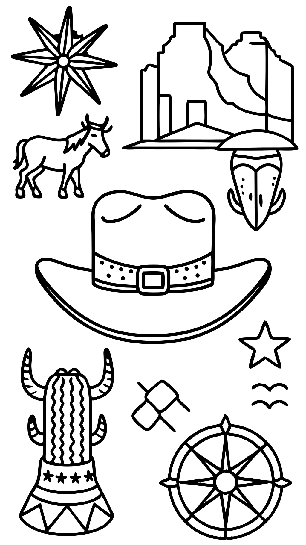 western coloring book pages